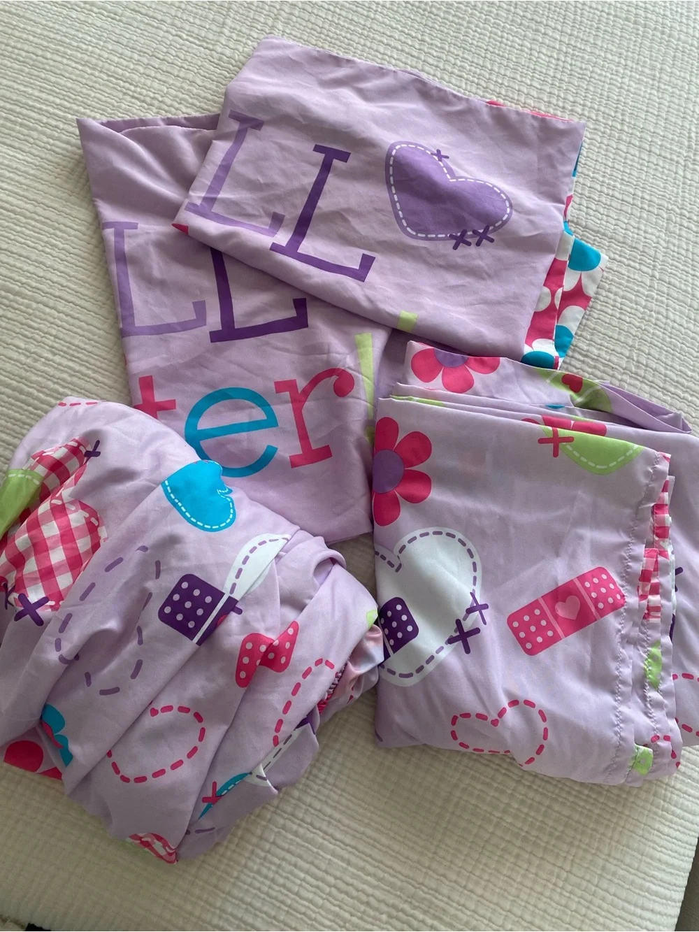 Disney Doc McStuffins Purple Full Size 4 Pc Sheet Set Small Flaw See Last Pic